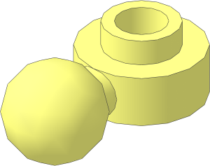 ~Plate  1 x  1 Round with Towball (Obsolete)