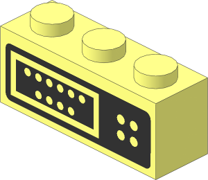 Brick  1 x  3 with Control Panel Pattern