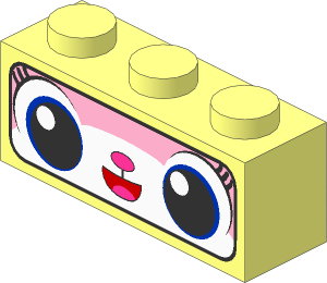 Brick  1 x  3 with Cat Face with Black Border Pattern