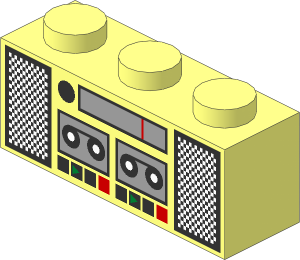 Brick  1 x  3 with Radio and Tape Player Pattern