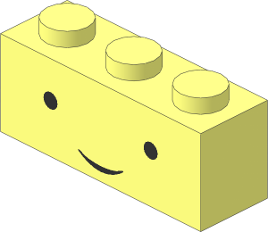 Brick  1 x  3 with Face Black Eyes and Thin Smile Pattern