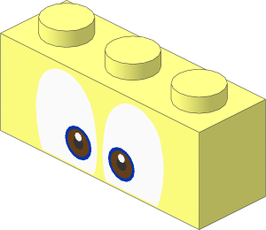 Brick  1 x  3 with Blue Eyes Pattern