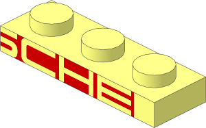 Plate  1 x  3 with "PORSCHE" Second Half Pattern