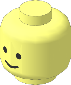Minifig Head with Standard Grin Pattern (Solid Stud)