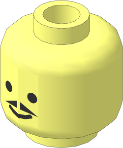 Minifig Head with Standard Grin and Pointed Moustache Pattern