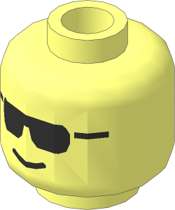 Minifig Head with Standard Grin and Sunglasses Pattern