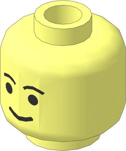 Minifig Head with Standard Grin and Eyebrows Pattern