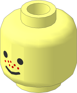 Minifig Head with Freckle Nose and Standard Grin Pattern