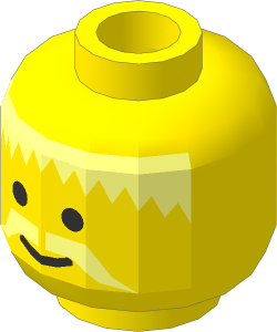 ~Minifig Head with Messy Hair and Moustache Pattern (Obsolete)