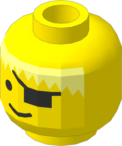 ~Minifig Head with Messy Hair and Eye Patch Pattern (Obsolete)