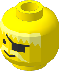 ~Minifig Head with Messy Hair, Moustache, and Eye Patch Pattern (Obsolete)