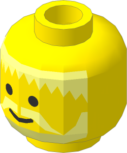 ~Minifig Head with Messy Hair, Moustache, and Beard Pattern (Obsolete)