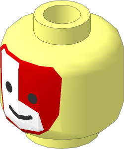 Minifig Head with Islander White/Red Painted Face Pattern