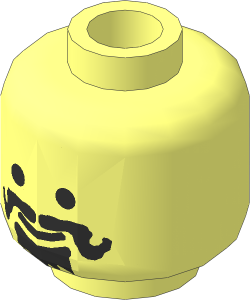 Minifig Head with Moustache Curly and Spiky Beard under Mouth Pattern