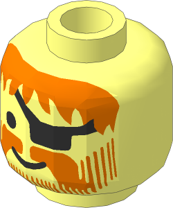 Minifig Head with Eye Patch, Dark Orange Moustache, Beard and Messy Hair Pattern