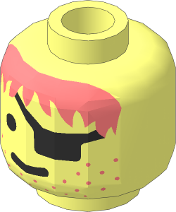 Minifig Head with Eye Patch, Fabuland Red Stubble and Messy Hair Pattern