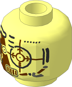 Minifig Head with Insectoids Robot Pattern