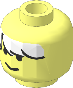 Minifig Head with Ice Planet Messy White Hair Pattern
