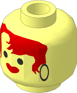 Minifig Head with Ice Planet Female Red Hair Pattern