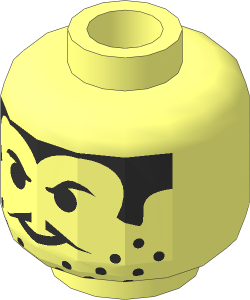 Minifig Head with Thin Moustache, Stubble and Sideburns Pattern