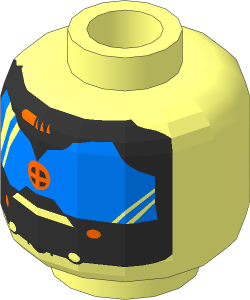 Minifig Head with Large Blue Mask Pattern