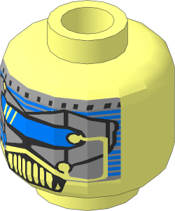 Minifig Head with Small Blue Mask Pattern