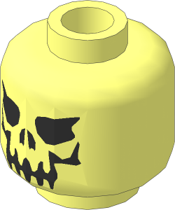 Minifig Head with Evil Skeleton Skull Pattern