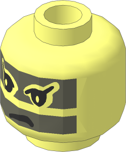 Minifig Head with Tribal Paint and Frown Pattern