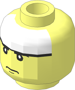 Minifig Head with Pursed Lips and White Forehead Pattern