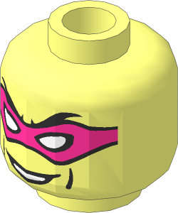 Minifig Head with Mask Purple with Eyeholes and Smile Pattern
