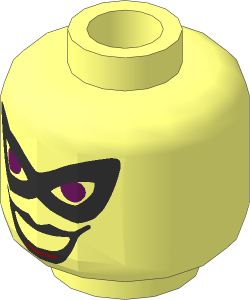 Minifig Head Female with Black Mask, Blue Eyes and Black Lips Pattern
