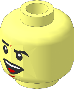Minifig Head with Open Smiling Mouth, Teeth and Tounge Pattern