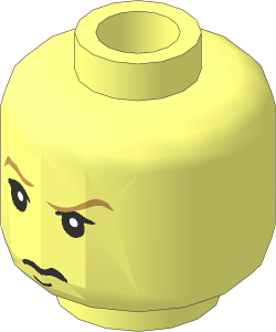 Minifig Head with HP Draco Malfoy Tan Eyebrows and Frown Pattern