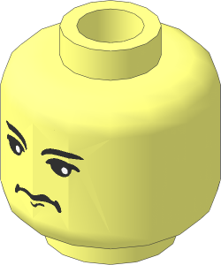 Minifig Head with HP Vincent Crabbe/Ron Weasley 2-Sided Pattern