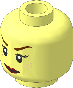 Minifig Head Female with Smiling / Scared 2-Sided Pattern