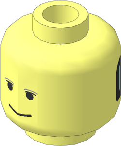 Minifig Head with SW Grey Eyebrows & Implant 2-Sided Pattern