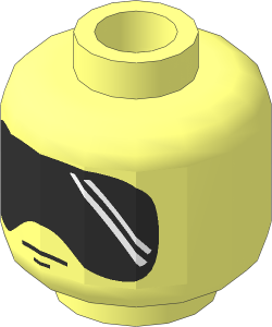 Minifig Head with SW Scout Trooper Black Visor Pattern