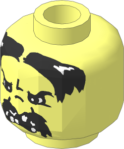 Minifig Head with Angry Moustache and Teeth Pattern