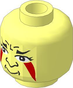 Minifig Head with Painted Triangles Pattern