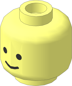 Minifig Head with Standard Grin Pattern (Hollow Stud)