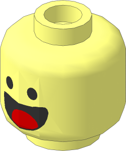 Minifig Head with Large Tongue / Scared 2-Sided Pattern