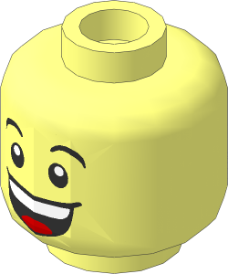 Minifig Head with Big Smile and Teeth / Sad with Tear 2-Sided Pattern