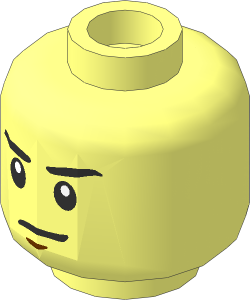Minifig Head with Mouth Closed Stern / Mouth Open Scared 2-Sided Pattern