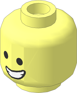 Minifig Head with Open Smile with Teeth / Eyebrows, Scared 2-Sided Pattern