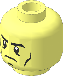 Minifig Head with Grumpy/Angry 2-Sided Pattern