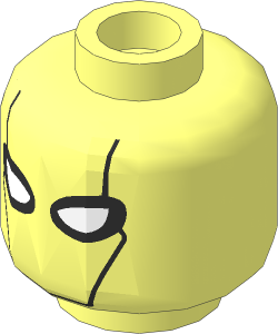 Minifig Head with Black Mask and White Eye Holes and Contour Lines Pattern