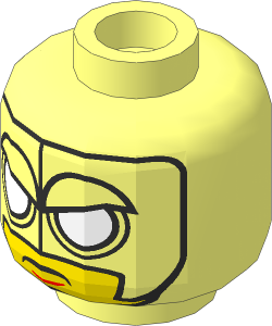 Minifig Head with Balaclava with Black Seams and White Eyes with Light Nougat Lower Face Pattern