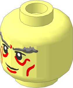 Minifig Head with LOTR Thick Grey Eyebrows and Smile Pattern