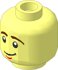 Minifig Head with LOTR Worried / Smile 2-Sided Pattern