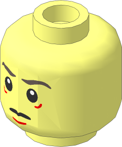 Minifig Head with LOTR Tired / Poisoned 2-Sided Pattern